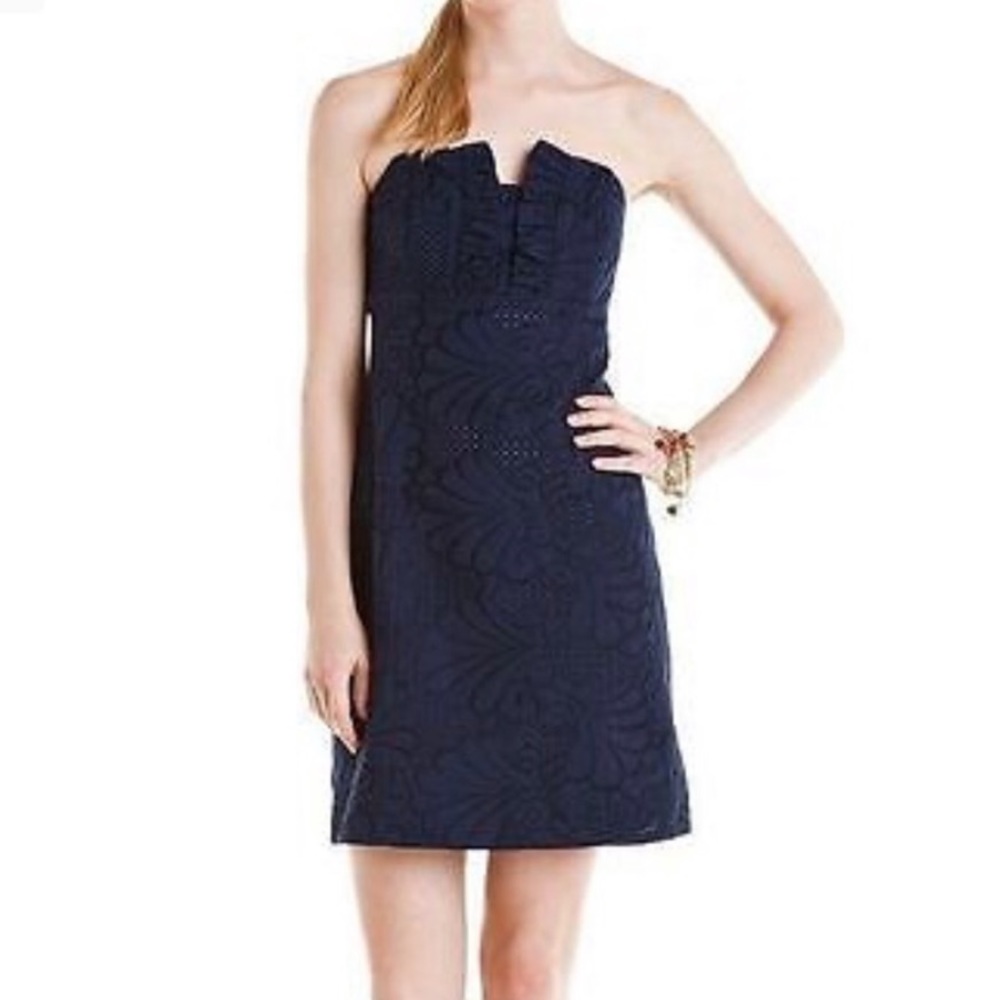 NWT Lilly Pulitzer size 6 Frankie dress A Dollop of Eyelet, True Navy